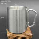 330ml Stainless Steel Mug with Foldable Self-lock Carabiner Handle Folding