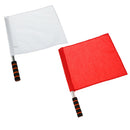 Set of 2 Athletic Linesman Flag Hand Stick Handheld Flags with Stainless Steel