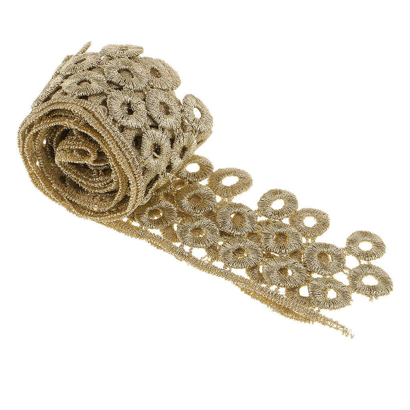 1 Yard 39mm Beautiful Metallic Lace Trim for Bridal Costume Jewelry Crafts and