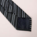 New Classic Striped Black White JACQUARD WOVEN Silk Men's Tie Necktie