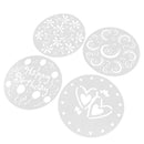 4 Pieces Plastic Spray Print Stencils, Cake Coffee Spray Printing Mold DIY for