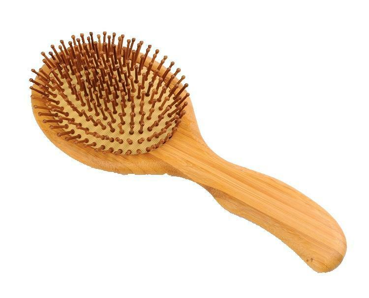 Wooden 179-Pin Carbonized Teeth Hair Massage Scalp Eco Brush Hair Care Comb
