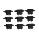 250V 10A AC Power Socket Panel Mounted IEC320 C14 3 Terminals Plug 9 Pcs P6K1