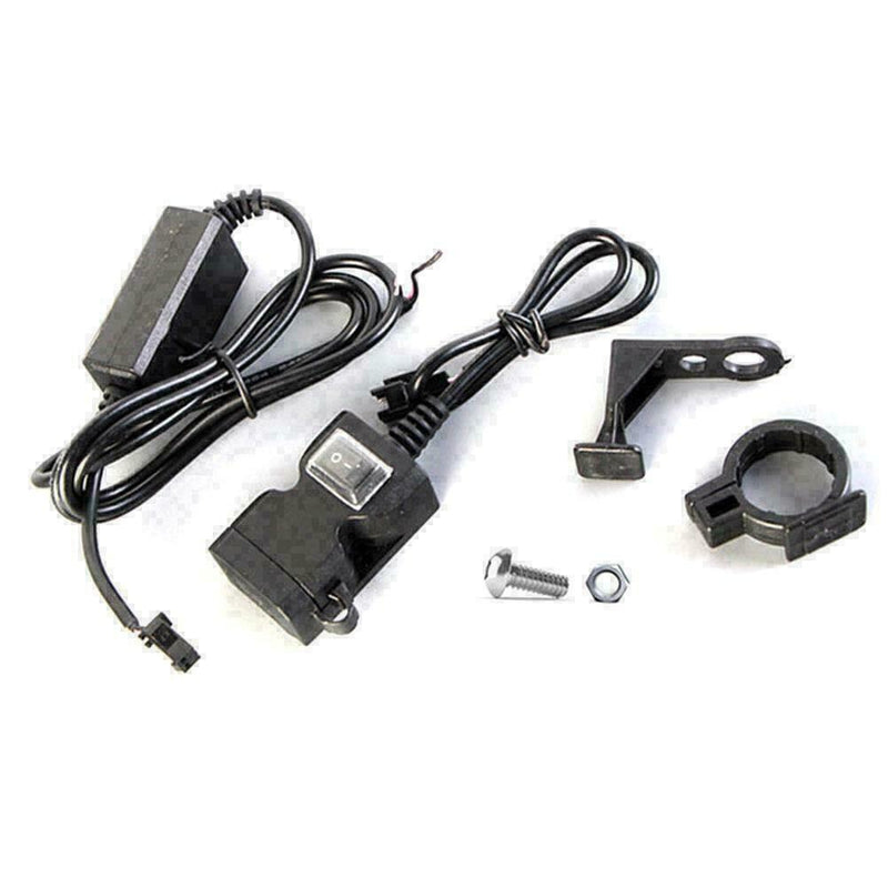 1X Waterproof Dual USB 12V Motorcycle Charger Socket Mounts Switch & S9Z7 W U1U7