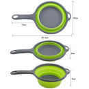 Camping Hiking Collapsible Colander Kitchen Folding Strainer Basket Basin Green