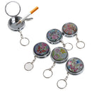 Mini Pocket Stainless Steel Round Cigarette Ashtray With Keychain Keyring