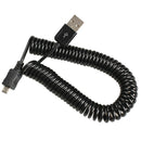 Spiral Coiled USB 2.0 A Male to Micro USB B 5Pin Adaptor Spring Cable