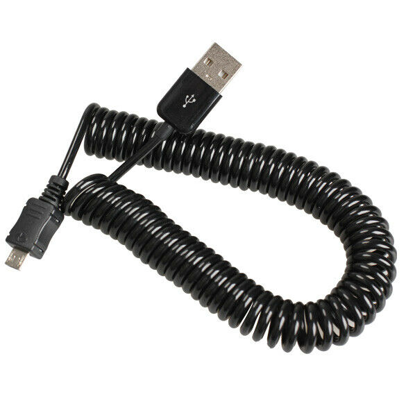 Spiral Coiled USB 2.0 A Male to Micro USB B 5Pin Adaptor Spring Cable