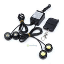 4in1 Kit 12V Hawkeye LED Car Emergency Strobe Lights DRL Wireless Remote Control