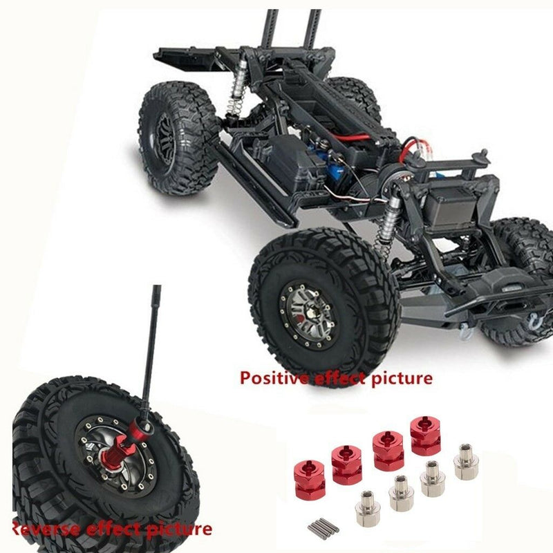 4pcs 12mm Wheel Hex Hub 15mm Extension Adapter Combiner for 1/10 RC Car Red