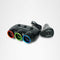 3 Way Triple Car Cigarette Lighter Socket Splitter LED Light+2 USB DC 12V MA493