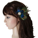 Wedding Bridal For Girls Head Accessories Jewelry Bride Peacock Feather Hair Pin