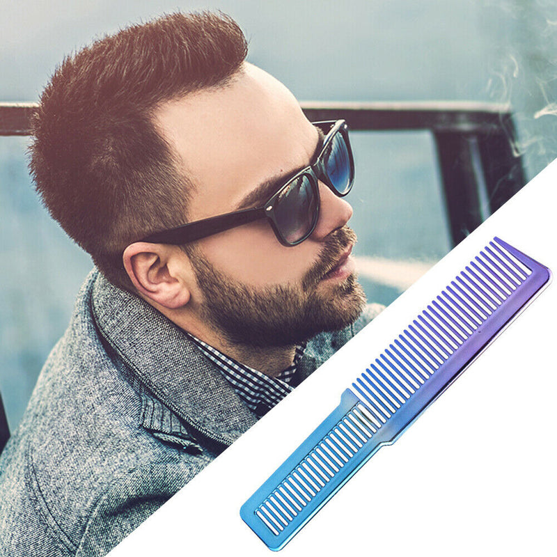 Electroplating Rainbow Comb Clipper Oil Head Hair Styling Comb (Blue)