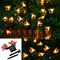 Solar Powered String Lights 30LED Honey Bee Shape for Garden Decoration CourC4V4