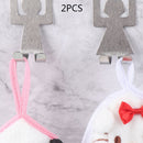 2Pcs/Set Stainless Steel Rack Hook Durable Strong Lovers Shaped Kitchen Bathr BX
