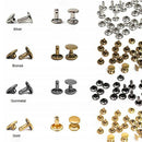 480Pcs/Set Leather Craft Repair Double Cap Rivets Tubular Metal Stud with Tools