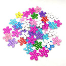 50Pcs/lot Flower Dot Wood Button 2 Holes Mixed Color Apparel Sewing DIY Gift