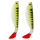 2pcs Soft Silicone Luminous Baits Artificial Worm Lures T Tail Fishing Baits