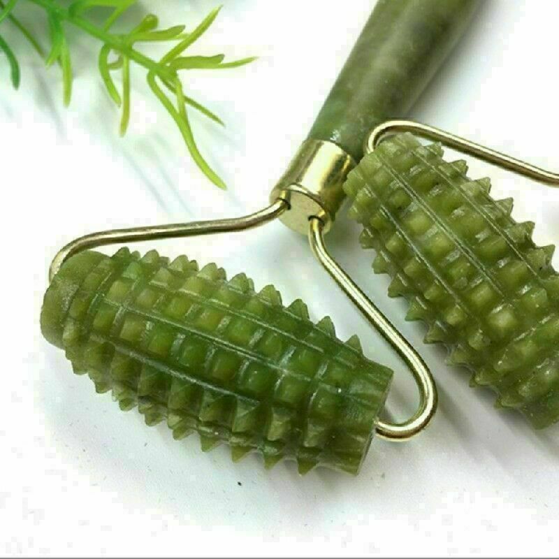 New Ancient Face Body SPA Massage Roller Facial Massager Jade Stone O5V4