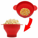 Microwave Popcorn Popper Collapsible Silicone Bowl with Lid and Handles(Gre