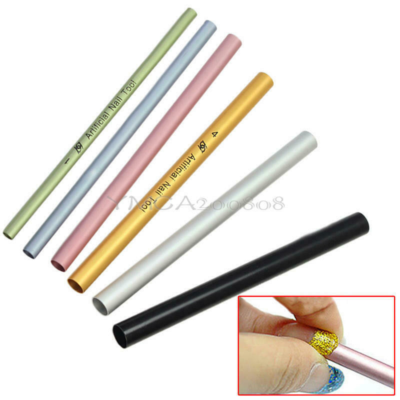 6 Pcs DIY Manicure Care C Curve Metal Rod Stick French Style Nail Art Tips Tool