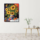 Painting By Numbers Kit DIY Sunflower Fruit Canvas Oil Art Picture Craft