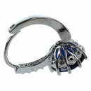 Women's Jewelry Rhinestone Round Shiny Earrings Sapphire Blue T4B8