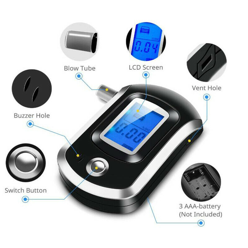 Alcohol Tester Breathalyzer Digital Breath Alcohol Tester Display in Large