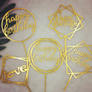 Cake Wedding Happy Birthday Cake Topper Card Acrylic Cake Party Decoration P3M9