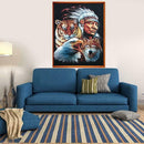 5D Tribal Leader Embroidery Diamond Painting Animal Cross Stitch Home Decor