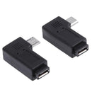 2pcs 90 Degree Micro USB Female to Micro USB Male Adapter Connector