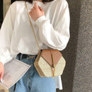 Hex-shape Straw+PU Shoulder Handbags Beach Women Top-handle Bags (Brown) A