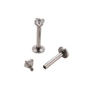 2 Pcs Surgical Steel Cz Labret Lip Ring Piercing Jewelry Tragus Nail Lip Stud ES