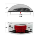 Red LED Side Marker Fender Light w/Chrome Bezel 12/24V Sealed Light Lens