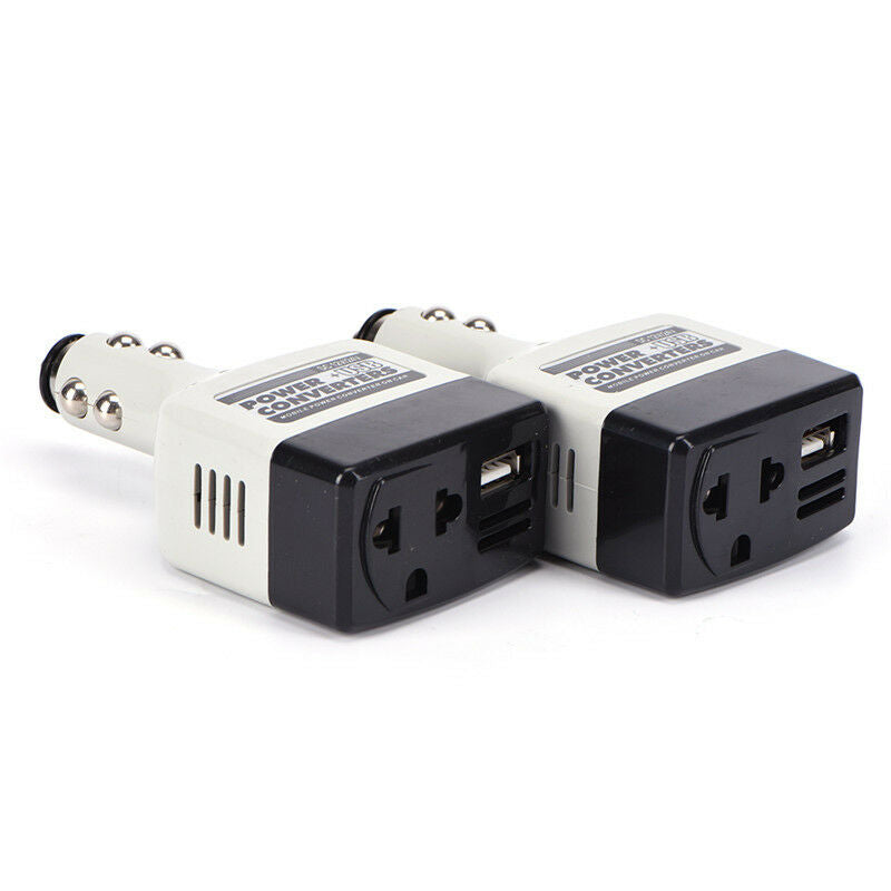 AutoCharger Adapter DC 12V To AC Converter 220V Mobile Charger Power With USB Gw