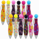Cute Retractable Bowling Style Mini Ballpoint Pens, 0.7 mm Blue Ink, Colorf