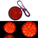LED Red Motorcycle Round Reflector Tail Brake Turn Signal Light Lamp Bulbs Kit