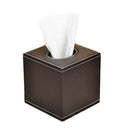 Square Pu Facial Tissue Paper Holder Box Durable Cowhide Pattern Tissue Box