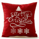 Christmas Pine Tree Snowflake Merry Christmas In Red flax Throw Pillow Case Q4K4