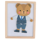 Baby Bear Changing Clothes Puzzle Set Children Kids Educational Wooden Toys