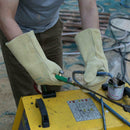 Welding Worker Cow Split Core Leather Gloves Heat Resistant Safety Gloves A