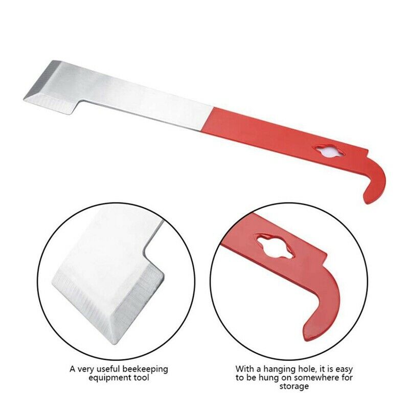 2 Pack Stainless Steel Bee Hive Scraper Tool Bee Hive Frame Lifter and Scra