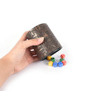 1 pc High Quality Brown Leather Rune Dice Cup PU leather 82x82x91mm  FT