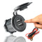 For Motorcycle Touch Switch 3.1A Dual USB Charger Socket Outlet with Power Cord