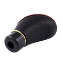 Universal Faux Leather Wood Manual Stick Gear Shift Knob Head Cover Black M5J6