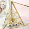 3-Tier Glass Pyramid Jewelry Stand Holder Geometric  Display Organizer Case