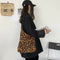 Fashion Corduroy Handbag Chain Totes Lady Shoulder Shopping Bag (Leopard)