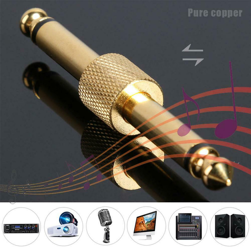 6.35mm Mono Jack Male to Male Coupler Plug Adapter Connector Jack Connector