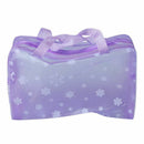Floral Print Transparent Waterproof Cosmetic Bag Toiletry Bathing Pouch Pur