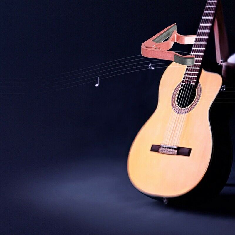 Clamp Key Trigger Capo for Acoustic Electric Classic Guitar (Pink)